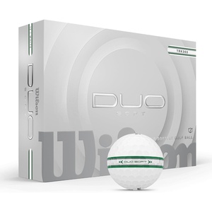 image:imageWILSON 2025 Duo Soft Golf Balls  12 BallsGreenSilver Stripe