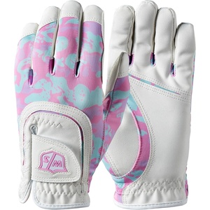 image:imageWilso Staff Junior Fit All Camo Golf GloveWhitePink