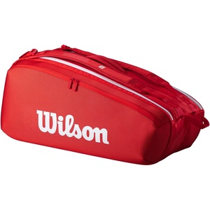 image:imageWILSON 2025 Super Tour Red Tennis Racket BagsRacket Bag  Holds up to 9 Rackets