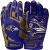 image:imageWilson NFL Stretch Fit Football Gloves  Youth and Adult SizesBaltimore Ravens