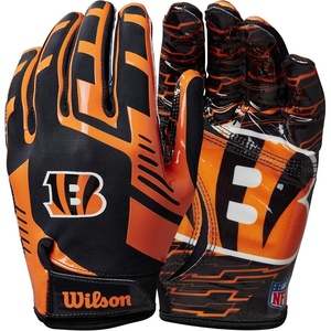image:imageWilson NFL Stretch Fit Football Gloves  Youth and Adult SizesCincinnati Bengals