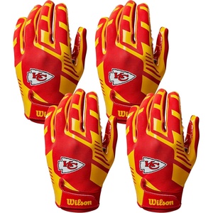 image:imageWilson NFL Stretch Fit Football Gloves  Youth and Adult SizesKansas City Chiefs