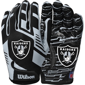 image:imageWilson NFL Stretch Fit Football Gloves  Youth and Adult SizesLas Vegas Raiders