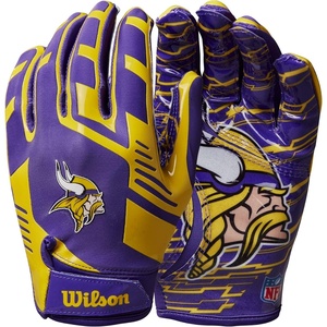 image:imageWilson NFL Stretch Fit Football Gloves  Youth and Adult SizesMinnesota Vikings