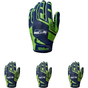 image:imageWilson NFL Stretch Fit Football Gloves  Youth and Adult SizesSeattle Seahawks