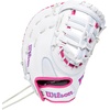 image:imageWilson  A1000  Adult  Youth  Softball  Fastpitch Glove  MittWhite  Flamingo Pink  Cool Blue