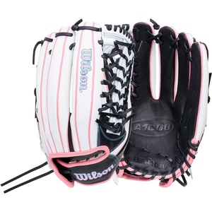 image:imageWilson  A1000  Adult  Youth  Softball  Fastpitch Glove  MittBlack  White  Rose Gold