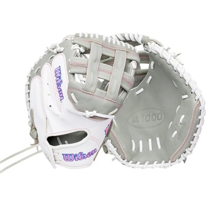 image:imageWilson  A1000  Adult  Youth  Softball  Fastpitch Glove  MittGray  White  Pink
