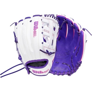 image:imageWilson  A1000  Adult  Youth  Softball  Fastpitch Glove  MittPurple  White  Flamingo Pink