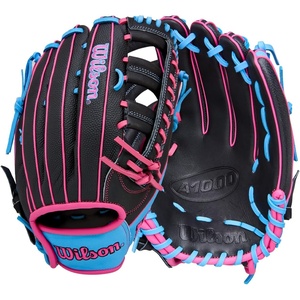 image:imageWilson  A1000  Adult  Youth Baseball Glove  Mitt  Sizes 11  125  Right  Left Hand Throw  Multiple StylesBlackCool BlueFlamingo Pink