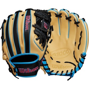 image:imageWilson  A1000  Adult  Youth Baseball Glove  Mitt  Sizes 11  125  Right  Left Hand Throw  Multiple StylesBlondeBlackCool Blue