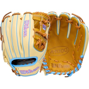 image:imageWilson  A1000  Adult  Youth Baseball Glove  Mitt  Sizes 11  125  Right  Left Hand Throw  Multiple StylesSaddle TanBlondeCool Blue